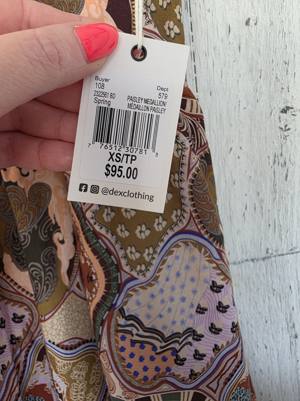 NWT Dex Paisley Boho Tiered Maxi Dress Size XS Vacation Cottage Resort Wear - Picture 4 of 10